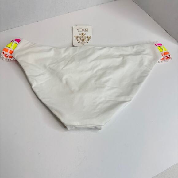 Becca French Trellis Hipster X-Large Bikini Bottom White Rainbow - Picture 7 of 8